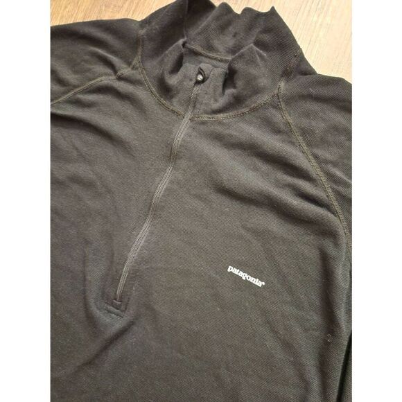 Patagonia Capilene Base Layer 1/4 Zip polyester men's Large Black Longsleeve - Picture 2 of 7